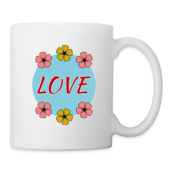 LIEBE. VALENTINSTAG. ICH LIEBE DICH. ICH LIEBE DICH. LIEBE - Tasse - Weiß - Rechts