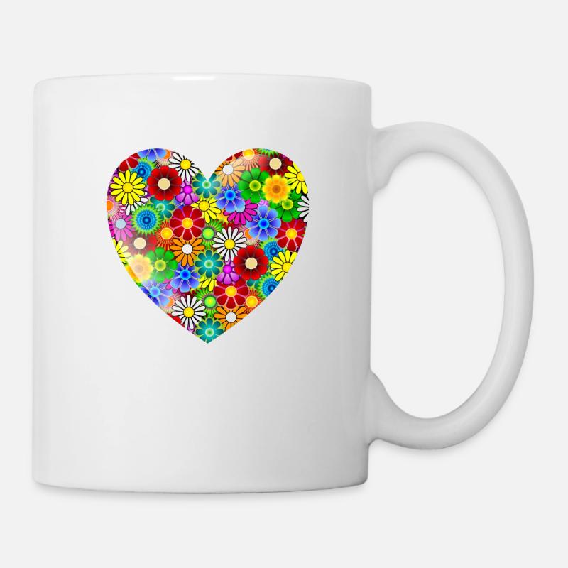 Cœur de fleur - Mug blanc - blanc
