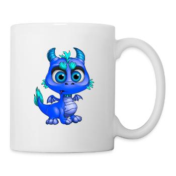 Baby Drache Blau | Niedlicher blauer Baby Drache - Tasse - Weiß - Rechts