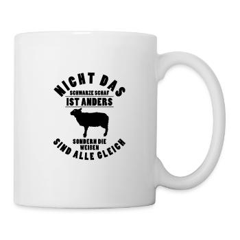 Nicht das schwarze Schaf ist anders Schäfer - Tasse - Weiß - Rechts