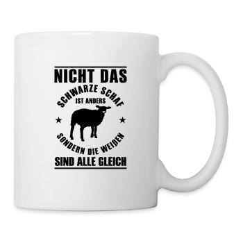 Nicht das schwarze Schaf ist anders Schäfer - Tasse - Weiß - Rechts