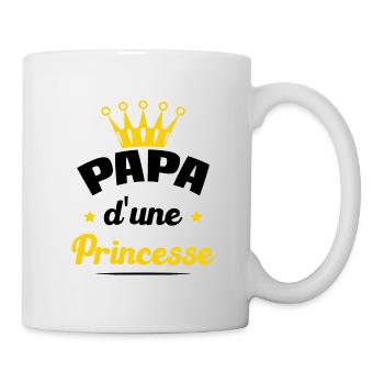 Papa d'une Princesse Cadeau Père et Fille - Mug blanc - blanc - Droite