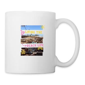 Déchets de design d’été sarcastiques sur la plage - Mug blanc - blanc - Droite