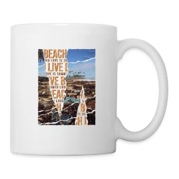 Déchets de design d’été sarcastiques sur la plage - Mug blanc - blanc - Droite