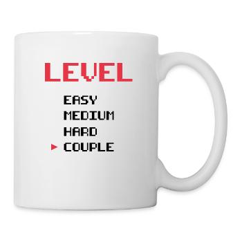 Level easy medium hard couple - Mug - white - Right