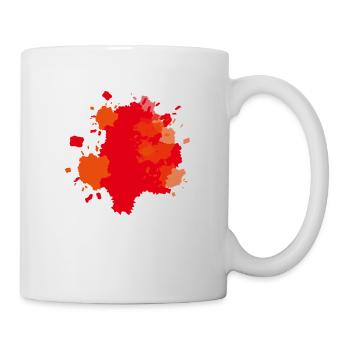 Farbklecks Orange - Tasse - Weiß - Rechts