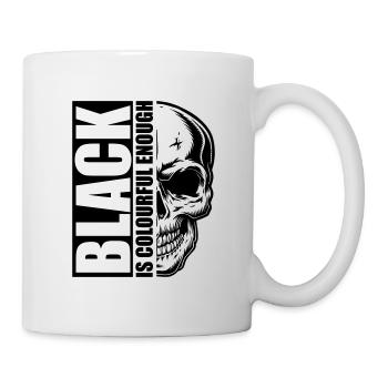 black colourful enough skull | Colors can be changed - Mug - white - Right