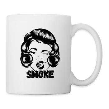 Femme fumant 3 - Mug blanc - blanc - Droite