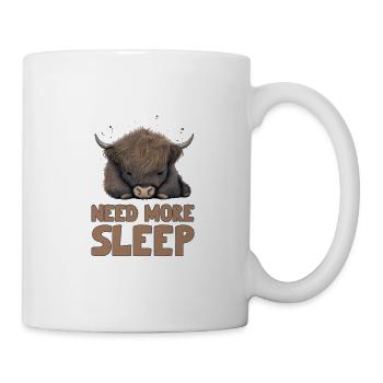 Sleeping Scottish Highland Cow Cattle Cow - Mug - white - Right