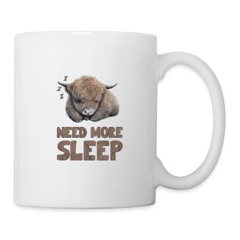 Sleeping Scottish Highland Cow Cattle Cow - Mug - white - Right