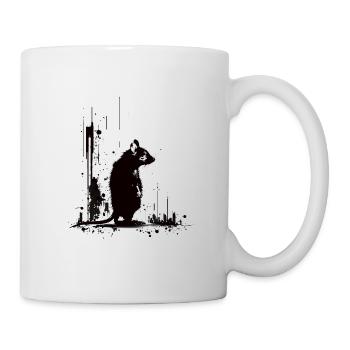 Rat Stencil Art White and Black - Mug - white - Right
