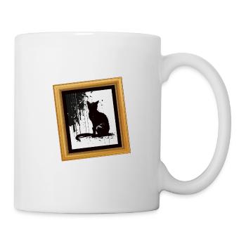 Cat Stencil White and Black - Tasse - Weiß - Rechts