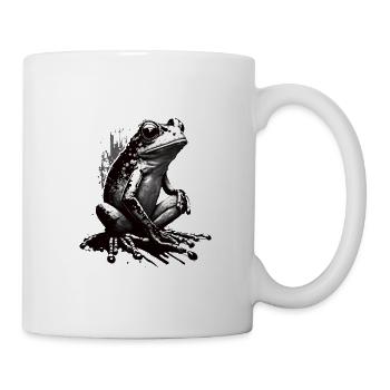 Frosch Stencil Design Kunst - Tasse - Weiß - Rechts