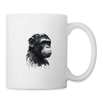 Chimpanzee Monkey Portrait - Mug - white - Right