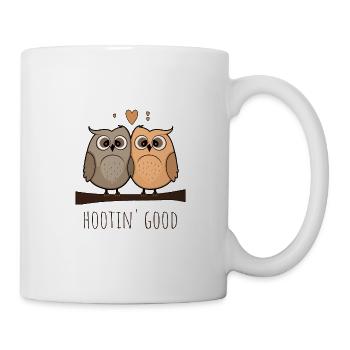Owl Hootin' Bonne Saint-Valentin - Mug blanc - blanc - Droite