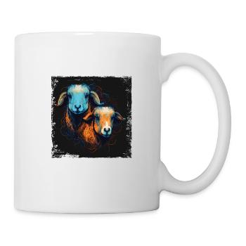 Schaf Porträt - Tasse - Weiß - Rechts