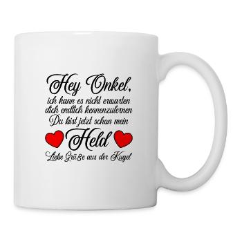 Onkel werdener verkünden zur Geburt Geworden Neuer - Tasse - Weiß - Rechts
