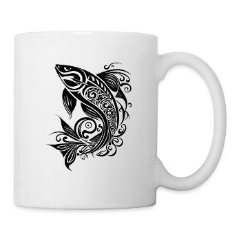 Fish Tribal Tattoo Style Sea Lake River Nature - Mug - white - Right