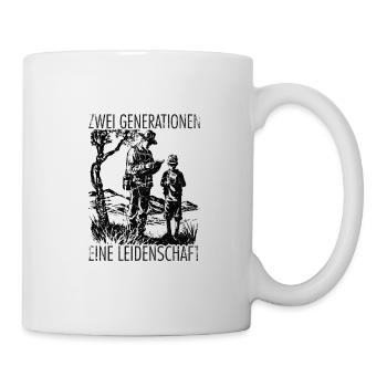 Zwei Generationen Eine Leidenschaft - Tasse - Weiß - Rechts