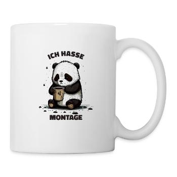 Ich Hasse Montage Panda Bär - Tasse - Weiß - Rechts
