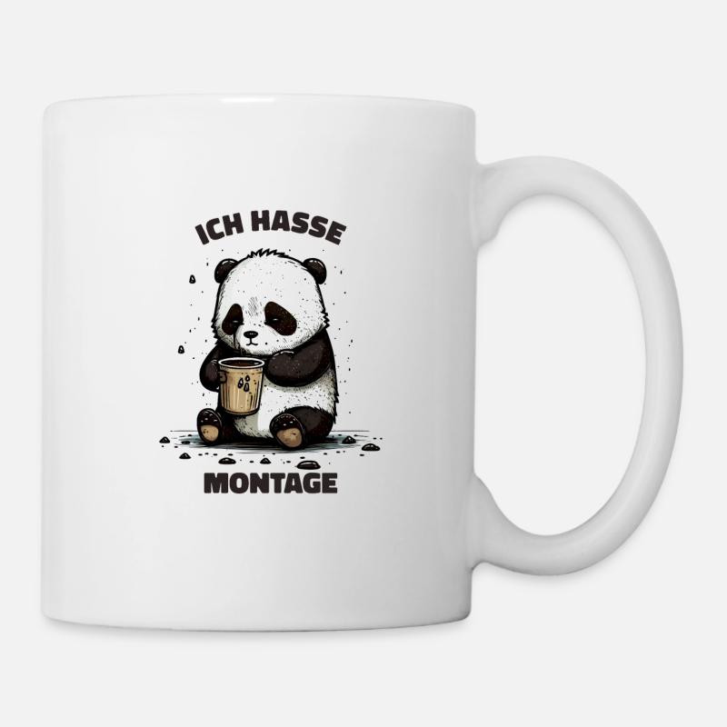 Ich Hasse Montage Panda Bär - Tasse - Weiß