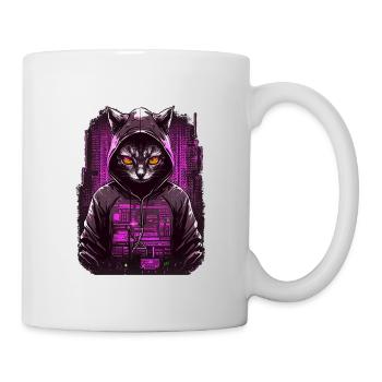 Cyber Hacker Katze - Tasse - Weiß - Rechts