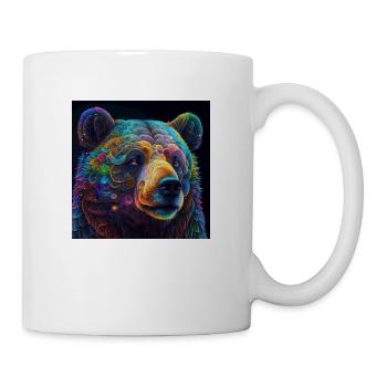 Farbiger Bär, einzigartiges Design - Tasse - Weiß - Rechts