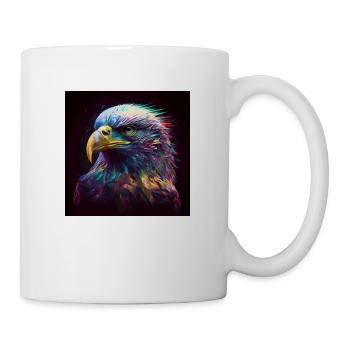 Colored Eagle, UNIQUE ILLUSTRATION - Mug - white - Right