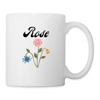 Rose - Rosen Design - Tasse - Weiß - Rechts