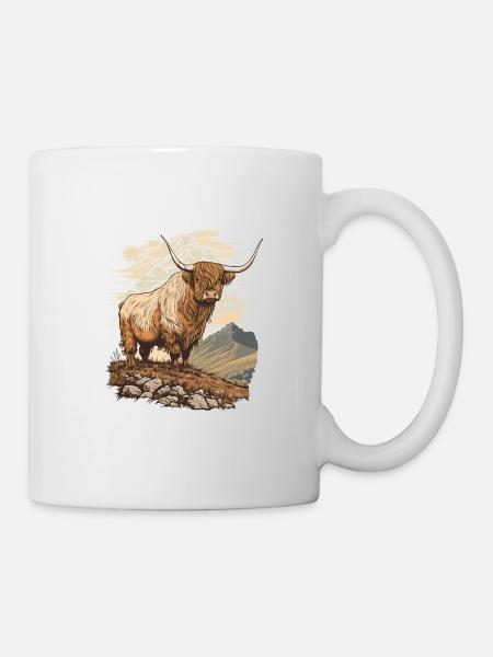 Vache des Highlands - Mug blanc - blanc