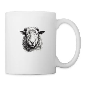 Schaf-porträt - Tasse - Weiß - Rechts