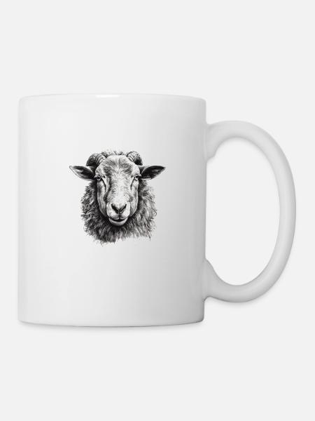 Schaf-porträt - Tasse - Weiß