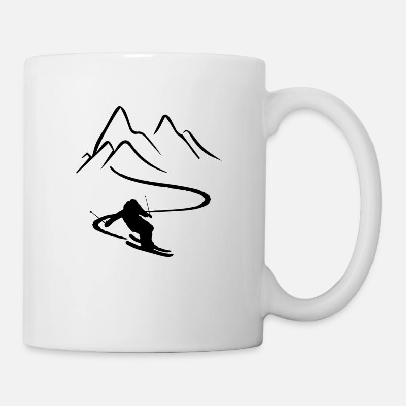 Skiing skiing ski motif for skiers - Mug - white