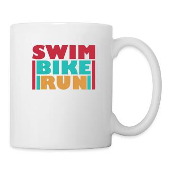 Triathlon Schwimmen Radfahren Laufen Sport - Tasse - Weiß - Rechts