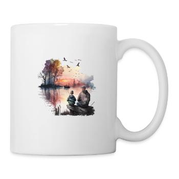Fête des pères randonnée, camping et pêche - Mug blanc - blanc - Droite