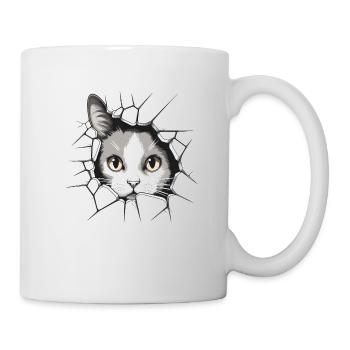 Hole Peekaboo: Baby-Katze auf Abenteuer - Tasse - Weiß - Rechts