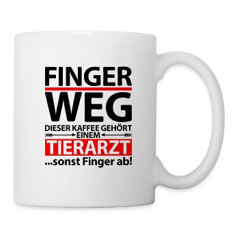 Dankeschön Danke sagen an Tierarzt Tierarztpraxis - Tasse - Weiß - Rechts