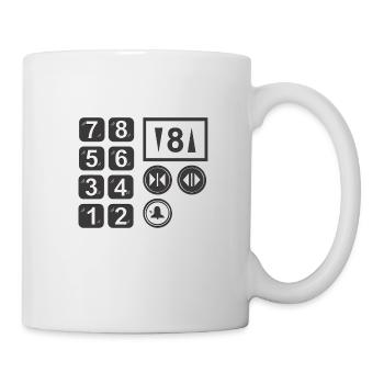 Fahrstuhl Knöpfe - Tasse - Weiß - Rechts