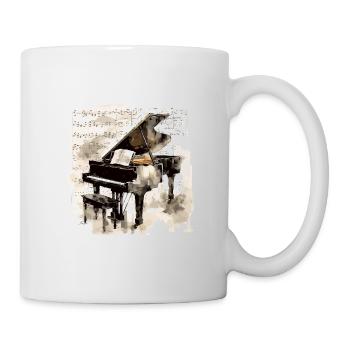 Klassischer Klavier-enthusiast - Melodiedesign - Tasse - Weiß - Rechts