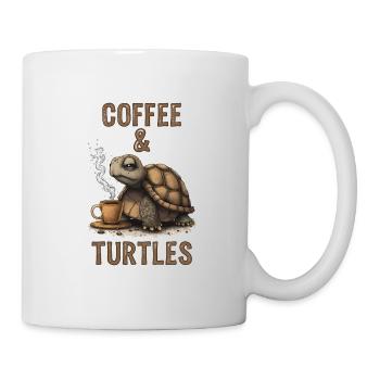 Coffee and turtles – humorous design for - Mug - white - Right