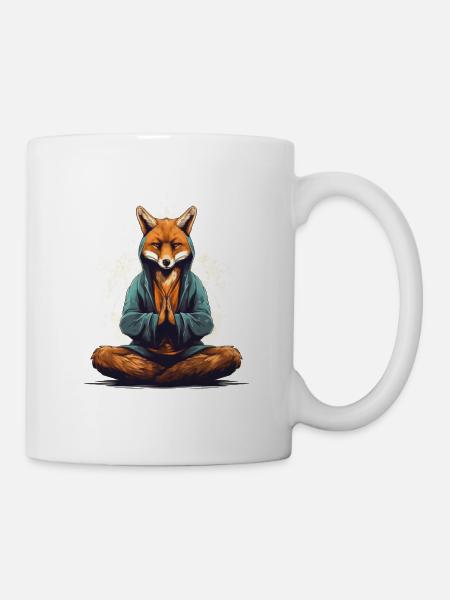 Yoga Fuchs - Tasse - Weiß