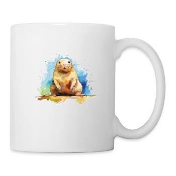 Watercolor naked mole rat - colorful rodent art - Mug - white - Right
