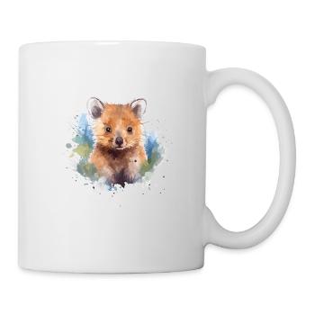 Aquarell Quokka - Bunte Australische Tierkunst - Tasse - Weiß - Rechts