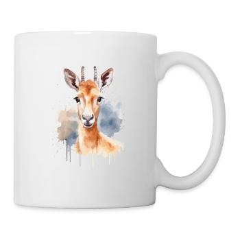 Watercolor Antelope - Colorful Wildlife Art - Mug - white - Right