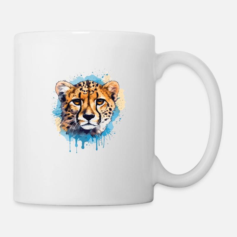 Art coloré - Mignon & Wild Cheetah design - Mug blanc - blanc