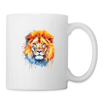 Cute lion watercolor art - Mug - white - Right