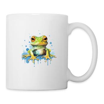 Bunte Kunst - Niedliches &; Wildes Froschdesign - Tasse - Weiß - Rechts