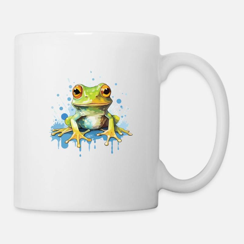 Colorful Art - Cute & Wild Frog Design - Mug - white