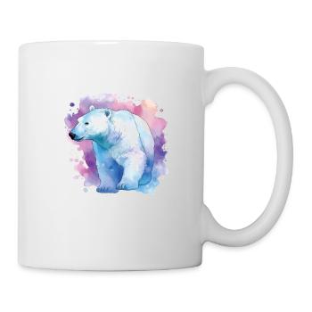 Colorful polar bear - awareness of climate change - Mug - white - Right
