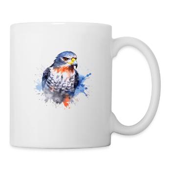 Art coloré - Conception de faucon mignon et sauvage - Mug blanc - blanc - Droite
